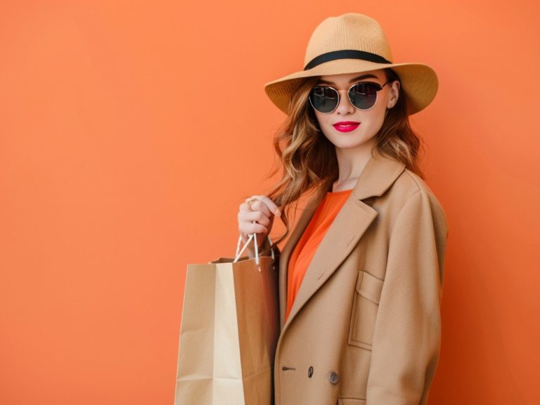 trendy-dressed-woman-holding-shopping-paper-bag